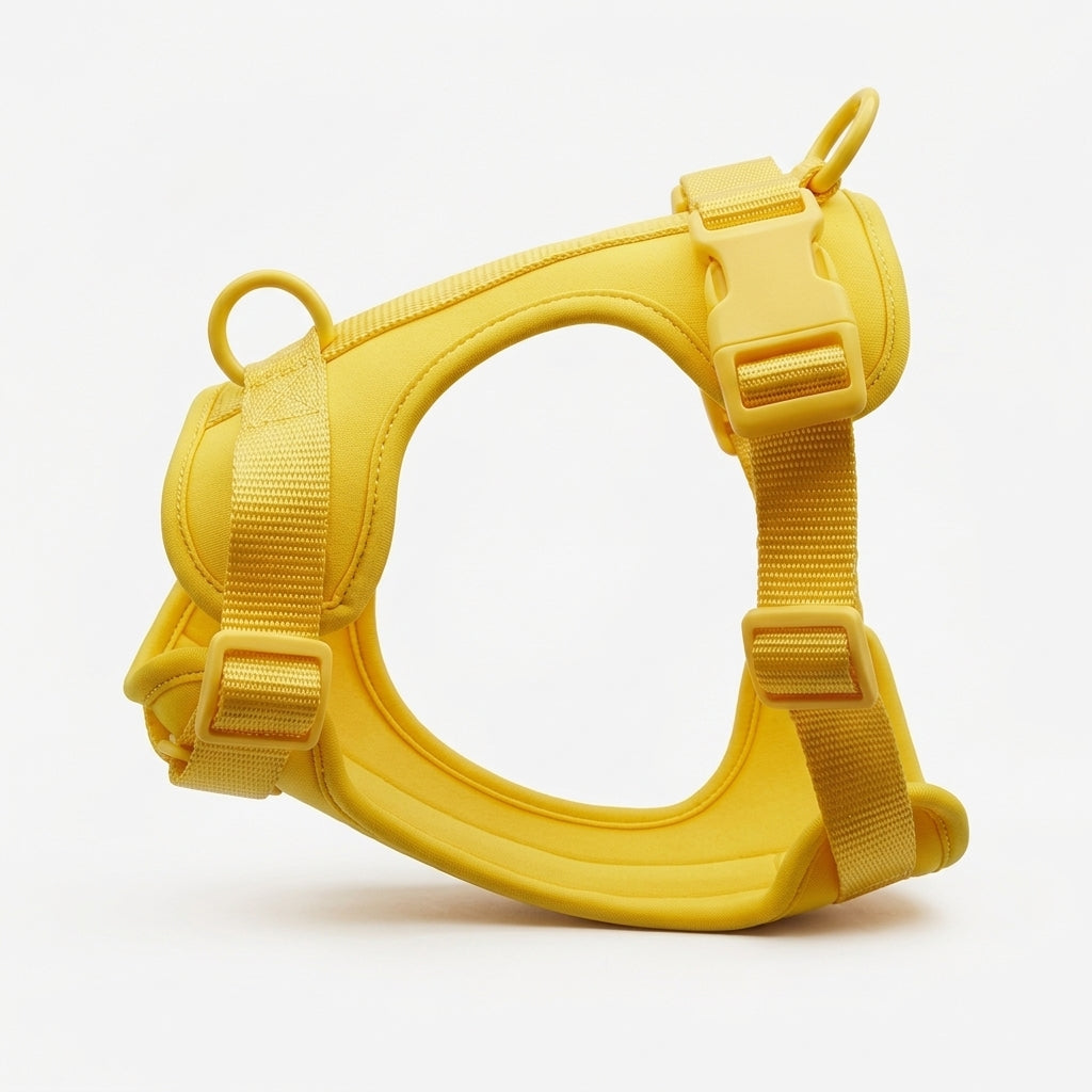 Yellow Comfort Fit harness for Pekingese